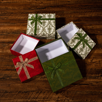 Boîte d'emballage artistique en papier pour bijoux avec ruban, pour bijoux et accessoires, boîte surprise à double insertion, boîte cadeau de Noël