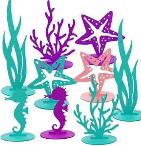 Ocean Mermaid Party Decoration Felt Table Centerpiece for Under The Sea Little Mermaid Theme Baby Shower Birthday Wedding Party