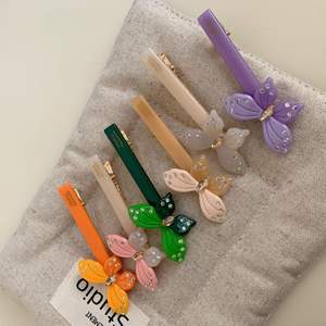 Accessoires pour cheveux en acétate pour femmes, pince à cheveux papillon de 7,5 cm, barrette à cheveux luxueuse avec strass - Product Image 1