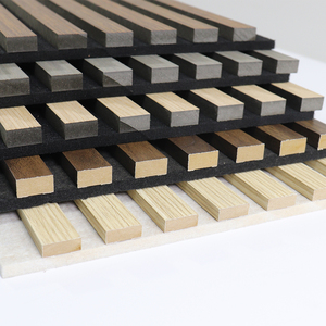 Bán buôn 3D không thấm nước Trọng lượng nhẹ MDF <span class=keywords><strong>PVC</strong></span> Veneer Polyester slat <span class=keywords><strong>Acoustic</strong></span> tấm cách âm tấm cho tường - Product Image 2