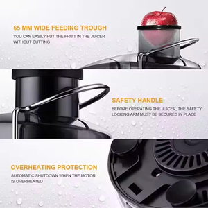 Extracteur de jus électrique hydraulique professionnel 800 W, centrifugeuse domestique/hôtelière/restaurant, réglable pour légumes et fruits - Product Image 5