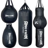 ANGTIAN chine sac de boxe en cuir lourd non rempli sacs de boxe vides sac de boxe Muay Thai pour l'entraînement MMA