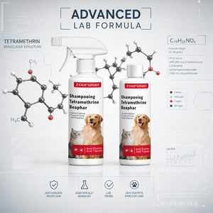 Shampooing et <span class=keywords><strong>spray</strong></span> <span class=keywords><strong>anti</strong></span>-puces et tiques Tetramethrin <span class=keywords><strong>pour</strong></span> chiens et chats, traitement antiparasitaire, vente en gros, fournisseur d'usine. - Product Image 4