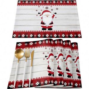 Napperons carrés classiques de Noël personnalisés en lin avec logo, isolants écologiques, en matériaux durables, serviettes et nappes en gros - Product Image 4