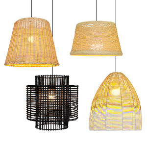 OEM Custom Wave <strong>Bamboo</strong> Wicker Rattan <strong>Lamp</strong> Covers &amp; <strong>Shades</strong> Weave Lampshade for Pendant Light Hanging Ceiling <strong>Lamp</strong> - Product Image 3