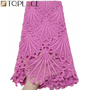 Tela de Encaje Bordado de Color Azul, Encaje Africano Guipur, Tela de Encaje Nigeriana para Vestidos de Mujer - Product Image 5