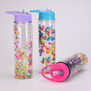 Bouteille en plastique double couche de 500ml POM pour boule de paille nouvelle couleur arc-en-ciel dégradé créative étanche pour un design mignon pour les enfants - Product Image 3