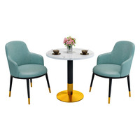 Table à manger ronde en marbre de luxe moderne pour restaurant, salon extérieur, cuisine, bar à domicile et utilisation en sous-sol