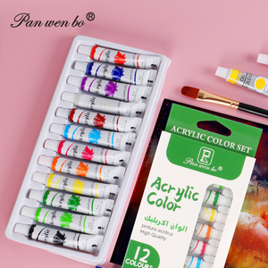 Peintures acryliques Panwenbo, pigments professionnels pour artistes, 12 couleurs, tubes de 9 ml, <span class=keywords><strong>peinture</strong></span> <span class=keywords><strong>acrylique</strong></span> non toxique pour la <span class=keywords><strong>peinture</strong></span> - Product Image 2