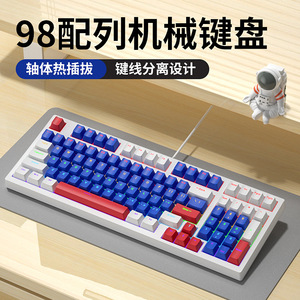 Clavier mécanique Dragonseed K98, clavier de jeu filaire rétroéclairé à 98 touches avec interrupteurs bleus et rouges - Product Image 3