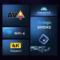 H96 MAX Amlogic S905W2 STB 4K Streaming Personalizado 4GB RAM WIFI6 Internet Tv Box Google Smart Android Set-top TV Box Sin TV