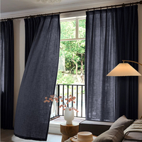 Voilages en lin naturel longueur au sol, filtrant la lumière, pour salon, chambre, style farmhouse, bohème, décoration intérieure neutre