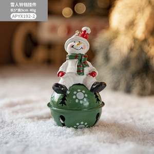 Colgante de campana de hierro de Navidad nuevo personalizado al por mayor decoraciones colgantes creativas de muñeco de nieve para adornos de árbol de Navidad - Product Image 5