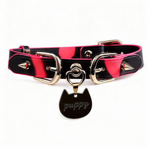 Collar Punk Novedoso para Juegos <span class=keywords><strong>de</strong></span> Rol Sexuales para Adultos con <span class=keywords><strong>Correa</strong></span>, Accesorio Termosensible y <span class=keywords><strong>de</strong></span> <span class=keywords><strong>Castigo</strong></span> para Momentos Íntimos, BDSM - Product Image 1