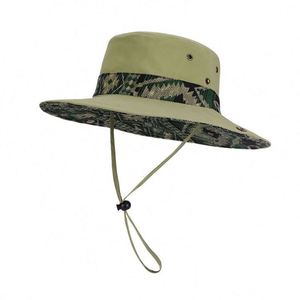 <b>Large</b> Brim Denim <b>Bucket</b> Sun <b>Hats</b> for Men and Women-Spring Summer Outdoor Mountaineering Fishing Protection Checked Pattern - Product Image 3