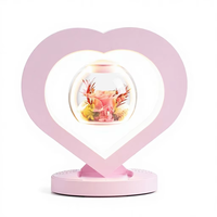 Lampe de table magnétique LED à lévitation avec fleurs préservées, cadeau pour la Saint-Valentin et Pâques