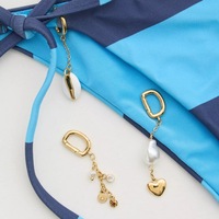 Bikini coloré soutien-gorge ornements plaqué or conque étoile de mer coquilles vie marine breloques bricolage pendentif pas de décoloration accessoires pour la plage