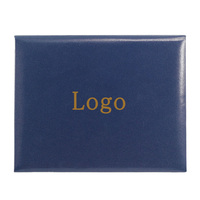 Dossier de certificat d'obtention du diplôme en similicuir lisse OEM de taille A4 Couverture de diplôme avec logo personnalisé pour diplôme