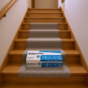 Tapis de marche d'escalier intérieur antidérapant marron clair 9 x 28 avec bordure souple pour enfants et chiens, 15 pièces de tapis de marche d'escalier - Product Image 2