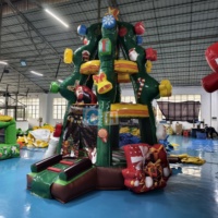 Château gonflable lune pour enfants, thème Joyeux Noël, nouveau design populaire, pour locations de fêtes