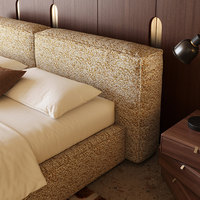 Cadres de lit de luxe en bois de pin doux avec revêtement en tissu coton et lin, robustes et durables, design Tatami, entretien facile, multi-tailles pour chambre à coucher