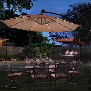 Parasol LED solaire en alliage d'aluminium à ouverture manuelle, design moderne pour jardin, cour et stand - Product Image 1