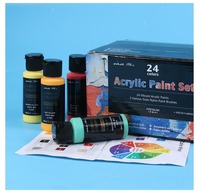 Vente en gros, ensemble de peinture acrylique, 24 couleurs, 60ml