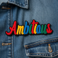 Patch brodé personnalisé avec logo, badge thermocollant pour sweat à capuche, lettres personnalisées en chenille, patchs de motivation pour chapeaux