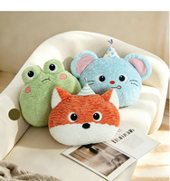 Coussin décoratif en peluche cochon Q-version fait main en polyester, lesté anti-stress, 40 cm, rembourré en coton PP, unisexe, cadeau de fête, sac en filet