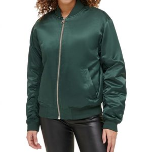 Blouson bomber sportif d'hiver pour femme, léger, avec col montant, ceinture élastique et doublure en nylon, idéal pour les journées actives, tricoté - Product Image 1