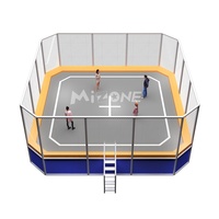 Trampolín de Gimnasia Grande para Niños MIZONE, Trampolín Portátil para Ejercicio Diario con Red de Seguridad