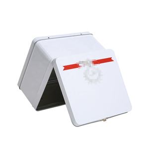 مستطيل معدني هدية صندوق غداء من القصدير مع مقبض قفل والمفصلة - Product Image 2