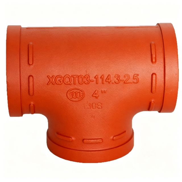 Threaded Reducing Tee Screwed Clamp Grooved Pipe Fittings Corrosion-resistant Firefighting Trench Model XGQT3S Customizable Full