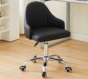 WDY Low <strong>Back</strong> PU Leather Swivel Computer Desk Task and Office <strong>Chair</strong> Mid <strong>Back</strong> <strong>Vanity</strong> <strong>Chair</strong> for Makeup Room - Product Image 3