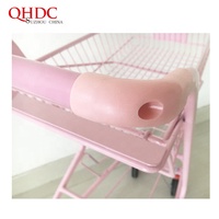 Chariot de courses en acier de petite taille avec panier, capacité de 80 kg, design pliable antirouille, couleur rose, pour utilisation en supermarché
