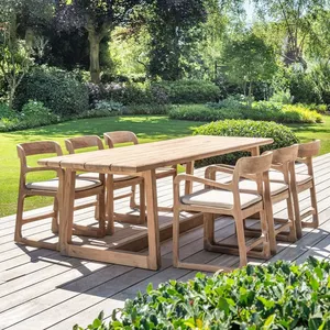 Madeira mobiliário ao ar livre design moderno teca jantar mobiliário ao ar livre luxo teca jantar conjunto madeira mesa de jantar ao ar livre