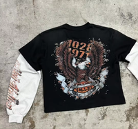 Chemises à manches longues thermiques à double couche, style streetwear, avec logo personnalisé imprimé, très tendance
