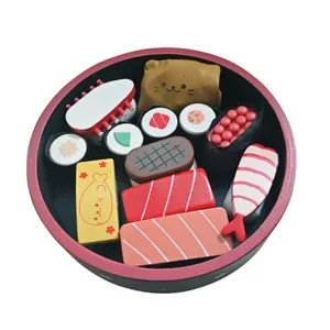 Prima Educazione Giocattolo di Simulazione di Legno Sushi Set Cognitivo Dei Bambini Cucina Pretend, Frutti di Mare Sushi Rotolo Giocattolo