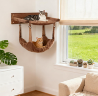Hamac mural pour chat Chenchen, écologique, double couche, en bois massif, pour dormir, jouer, grimper, se détendre, chaud et confortable, toutes saisons
