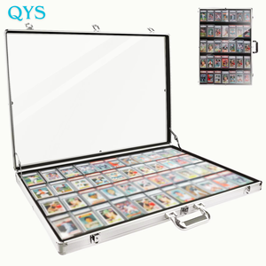 YY Large Aluminum Trading Card Display Case, <b>Lockable</b> <b>Storage</b> <b>Box</b> for Sports Cards, TCG, Jewelry Collection Showcase - Product Image 1