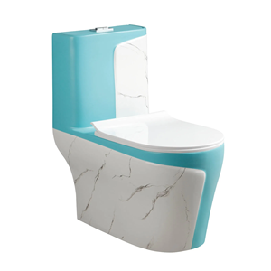 Cuvette de toilette monobloc moderne en céramique, à poser au sol, pour salle de bain de villa ou <span class=keywords><strong>d</strong></span>'hôtel, facile à nettoyer, finition marbre rose, siphon à <span class=keywords><strong>jet</strong></span> S-Trap - Product Image 4