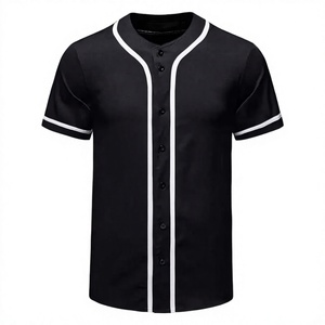 Maillot de baseball pour homme, manches courtes, couleur unie, boutons sur le devant, respirant, évacuant l'humidité, séchage rapide, polyester, adultes, toutes saisons - Product Image 5