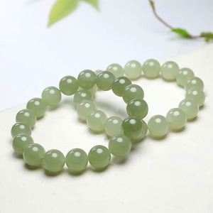 Chinese Style Green Agate Jade Stone <b>Beads</b> <b>Bracelet</b> Imitation Hetian Jade <b>Bracelet</b> <b>Men</b> Women's Aventurine Jade 8mm <b>Bracelet</b> - Product Image 3