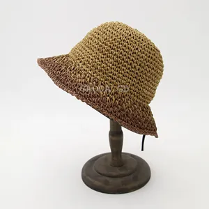 D D yeni toptan güzel karışık renkler kağıt kadınlar için dantel şapka bere şapka kova şapka