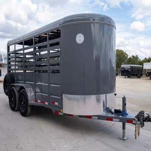 Remorque à bétail neuve et économique, remorque pour chevaux 2026 S&S Dura Line Silver Trim 6x16 à double essieu, galvanisée à chaud, modèle RHS - Product Image 1