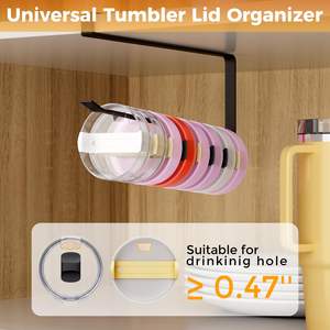 Organizadores de tapas para vasos sin adhesivo para tapas Stanley Yeti, soporte organizador para tapas de vasos Yeti que ahorra espacio en el interior del gabinete - Product Image 2