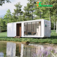 Capsule de glamping mobile modulaire préfabriquée en acier moderne à 2 chambres, écologique, facile à assembler, garantie 5 ans, Airbnb