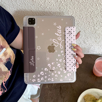 Étui de protection avancé à motif léopard cousu pour tablettes Apple iPad 11e/10e génération, Mini 6, Pro 12.9 détachable