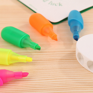 Gran oferta, logotipo personalizado, plástico Multicolor, 5 en 1, rotulador resaltador con forma de flor con logotipo personalizado