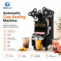 Scelleuse automatique de gobelets commerciale 220V 50Hz, machine électrique de scellage de film pour cafés de thé au lait, boissons à emporter et restaurants